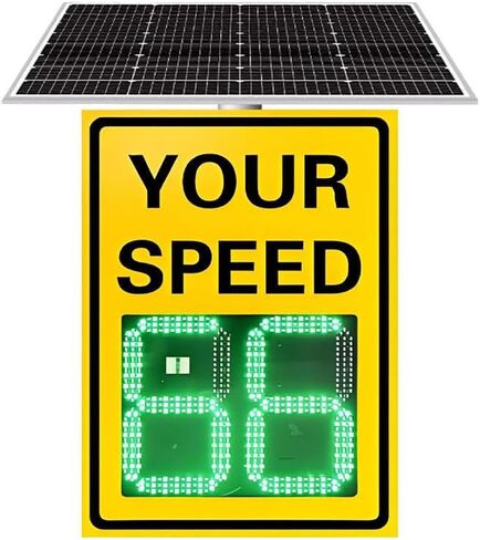 Solar Powered Speed Limit Radar Sign with Digital Speed Detection for Traffic in Streets and Neighborhoods in Saudi Arabia