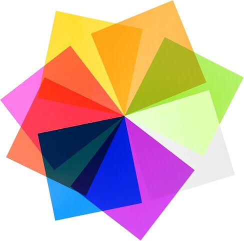 woric 160 PCS Colored Cellophane Sheets 7.5 x 7.5 Inch Colored Cellophane Wrap Transparency Plastic Sheets for DIY Arts Crafts Small Gifts Holiday Party Decoration in Saudi Arabia