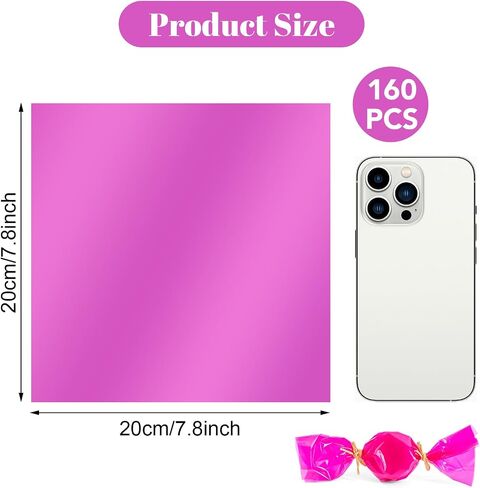 woric 160 PCS Colored Cellophane Sheets 7.5 x 7.5 Inch Colored Cellophane Wrap Transparency Plastic Sheets for DIY Arts Crafts Small Gifts Holiday Party Decoration in Saudi Arabia