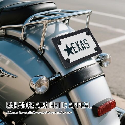 Stainless Steel Motorcycle License Plate Frame,High Strength Motorcycle Plate Frame for Anti-Scratch Protection,Universal Motorcycles Tag Frames Kit with Screws & Washers in Saudi Arabia