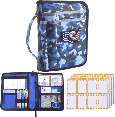 غطاء كتاب LParkin Blue Camo Scouts للكتيب الإصدار الرابع عشر، غلاف حماية مقاوم للماء للأولاد المموه مع رقعة النسر و32 ملصق اسم، هدايا للأولاد والبنات الكشافة in Kuwait