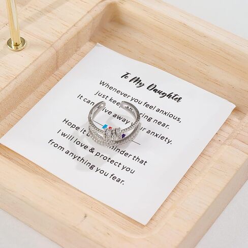 choice of all To My Daughter/Sister/Wife/Mom Fidget Ring Daughter Gift from Mom Anxiety Ring for Women Teen Girls Trendy Stuff Valentines Mothers Day Birthday Jewelry Gifts in Saudi Arabia