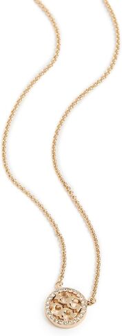 Tory Burch Crystal Logo Delicate Necklace Tory Gold/Crystal One Size in Saudi Arabia