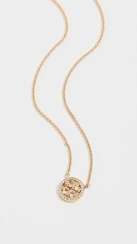 Tory Burch Crystal Logo Delicate Necklace Tory Gold/Crystal One Size in Saudi Arabia
