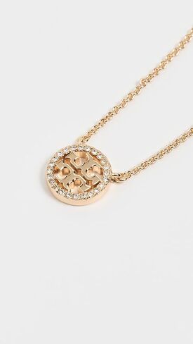Tory Burch Crystal Logo Delicate Necklace Tory Gold/Crystal One Size in Saudi Arabia