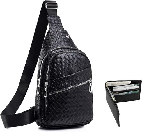 مجموعة حقائب حبال مكونة من قطعتين، حقيبة حبال من جلد البولي يوريثان مع محفظة كلاسيكية، تصميم متعدد السحاب للسفر، في الهواء الطلق in Kuwait