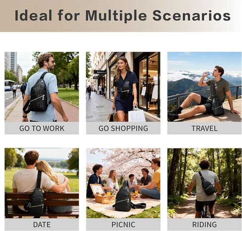 مجموعة حقائب حبال مكونة من قطعتين، حقيبة حبال من جلد البولي يوريثان مع محفظة كلاسيكية، تصميم متعدد السحاب للسفر، في الهواء الطلق in Kuwait