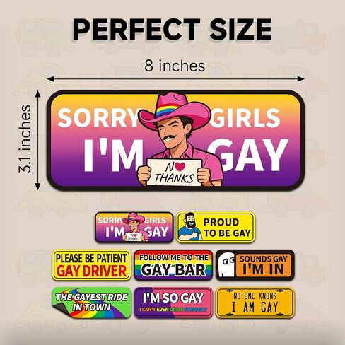 Funny Car Magnets Gay Stickers - Extra Thick Large 9-Inch Prank Magnetic Bumper Stickers, Magnetic Car Stickers for Vehicles and Trucks in Saudi Arabia