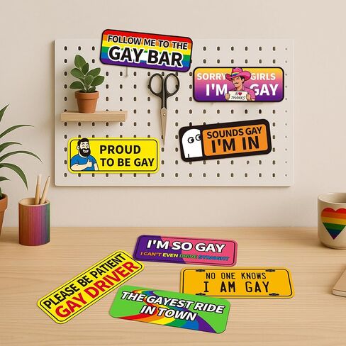 Funny Car Magnets Gay Stickers - Extra Thick Large 9-Inch Prank Magnetic Bumper Stickers, Magnetic Car Stickers for Vehicles and Trucks in Saudi Arabia