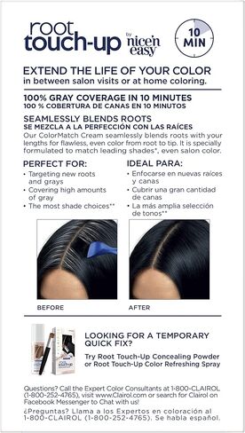 Clairol Root Touch-Up by Nice'n Easy Permanent Hair Dye, 2 Black Hair Color, Pack of 2 in Kuwait