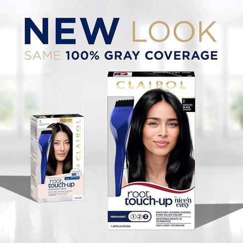 Clairol Root Touch-Up by Nice'n Easy Permanent Hair Dye, 2 Black Hair Color, Pack of 2 in Kuwait