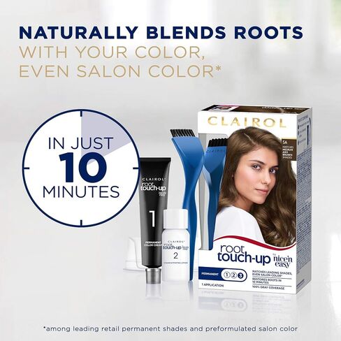 Clairol Root Touch-Up by Nice'n Easy Permanent Hair Dye, 2 Black Hair Color, Pack of 2 in Kuwait