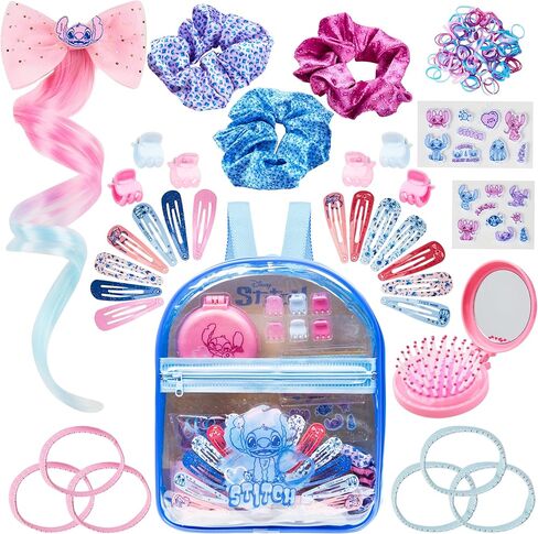 Get Trend Hello Kitty Sanrio Hair Accessories, Clear Backpack for Girls, Kawaii Hair Ties, Clips, Stickers, Brush, Scrunchies, Gifts for Girls (Pink Hello Kitty) in Saudi Arabia
