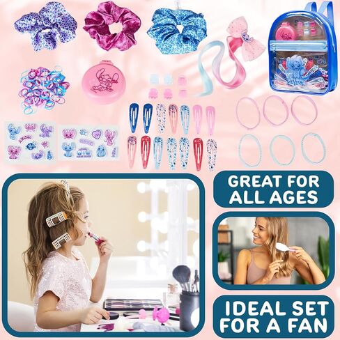 Get Trend Hello Kitty Sanrio Hair Accessories, Clear Backpack for Girls, Kawaii Hair Ties, Clips, Stickers, Brush, Scrunchies, Gifts for Girls (Pink Hello Kitty) in Saudi Arabia