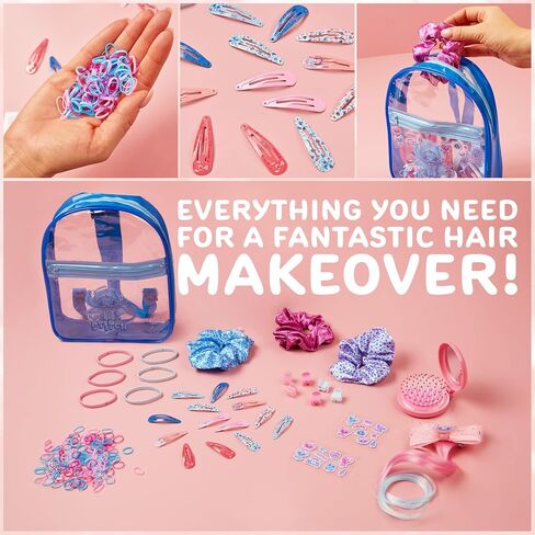 Get Trend Hello Kitty Sanrio Hair Accessories, Clear Backpack for Girls, Kawaii Hair Ties, Clips, Stickers, Brush, Scrunchies, Gifts for Girls (Pink Hello Kitty) in Saudi Arabia