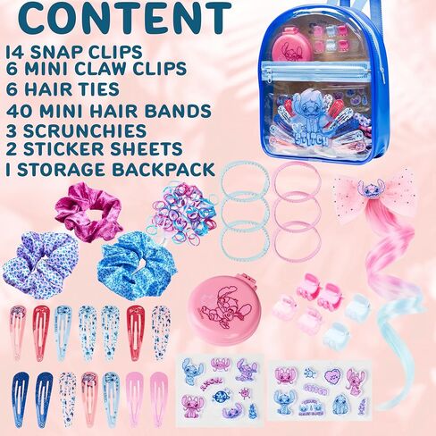 Get Trend Hello Kitty Sanrio Hair Accessories, Clear Backpack for Girls, Kawaii Hair Ties, Clips, Stickers, Brush, Scrunchies, Gifts for Girls (Pink Hello Kitty) in Saudi Arabia