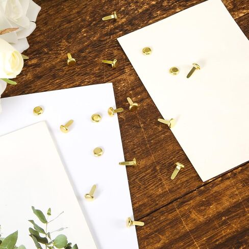 150pcs Brads Paper Fasteners, 0.31X0.55 Inch Mini Brads Round Fasteners Craft Brads Fasteners Split Pins for Paper Crafts Scrapbooking DIY Projects (Gold) in Saudi Arabia
