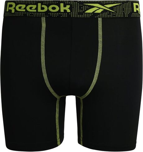 Reebok Boys Underwear - Performance Boxer Briefs (4 Pack), Size 16-18, All Black in Kuwait