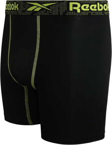 Reebok Boys Underwear - Performance Boxer Briefs (4 Pack), Size 16-18, All Black in Kuwait