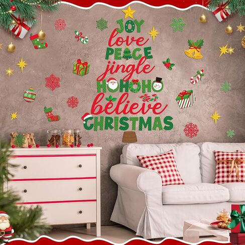 Funrous Christmas Bulletin Board Decoration Set Xmas Tree Classroom Decor Snowman Santa Claus Gnome Snowflake Cutout Winter Border Trim for Xmas Holiday Office Wall Door Supplies (Merry Christmas) in Saudi Arabia