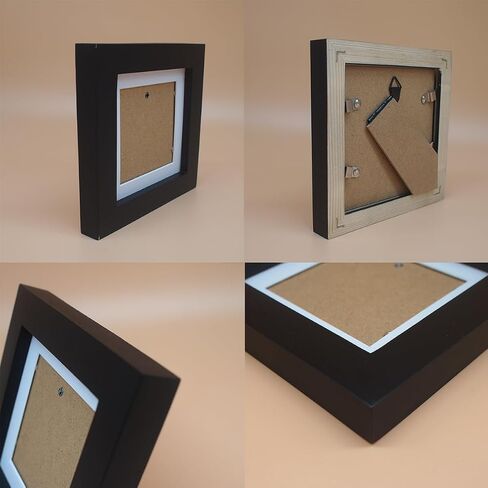ZXT-parts 7x7 Picture Frames Red with 4x4 Mat. 7x7 Black Square Photo Frame. Solid Wood, Plastic Panel, The Tabletop or The Wall. in Kuwait