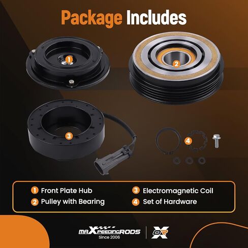 maXpeedingrods Air Conditioner AC Compressor Clutch Kit Fit for Chevrolet Silverado 2500/3500 HD Tahoe Suburban, GMC Sierra 1500, AC Clutch Kit Replaces 1520941 1521127 in Saudi Arabia