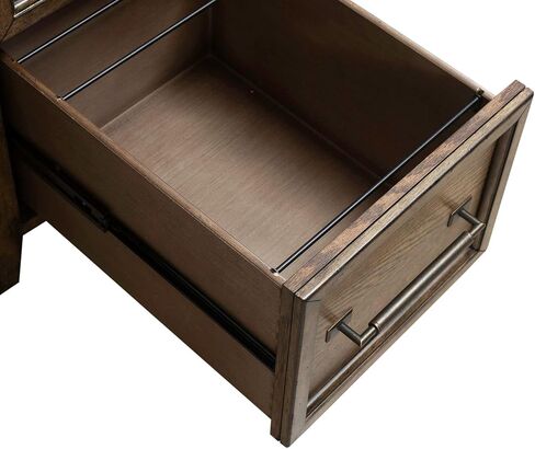 Liberty Furniture Carolina Park Jr Executive Credenza مع صينية لوحة المفاتيح، قفل تخزين الملفات للمكتب المنزلي - خشب البلوط البني الكهرماني in Saudi Arabia