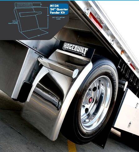 Hogebuilt 24" 16-Gauge 430 SS Millennium Semi Truck Quarter Fenders-Pair in Saudi Arabia