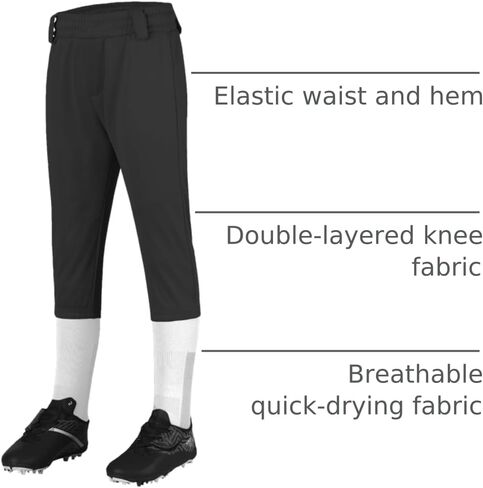 QBK 2T/3T/4T/5T to Youth Toddler Boys Knicker Baseball Pants Girl Softball Pants Kids Tee Ball Pants in Kuwait