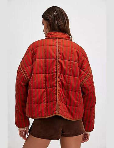 VAOYIU Women's Cropped Puffer Jacket Vintage Cardigan Floral Printed Lightweight Open Front Padded Quilted Coats in Saudi Arabia