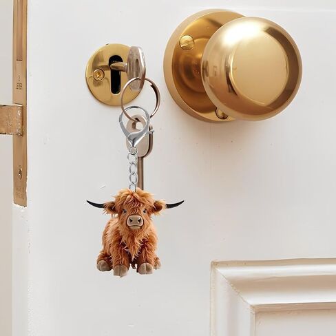 Cute Highland Cow Acrylic Keychain,Adorable Cow Key Ring for Bag, Car, Gift/YSK-01 in Saudi Arabia