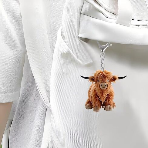 Cute Highland Cow Acrylic Keychain,Adorable Cow Key Ring for Bag, Car, Gift/YSK-01 in Saudi Arabia