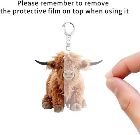 Cute Highland Cow Acrylic Keychain,Adorable Cow Key Ring for Bag, Car, Gift/YSK-01 in Saudi Arabia