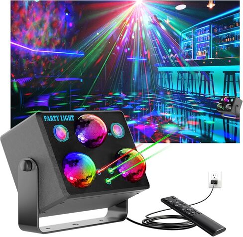 أضواء الحفلة حديثا ديسكو الكرة الخفيفة، أضواء LED DJ الصوت المنشط التحكم عن بعد ضوء المرحلة الأضواء القوية ضوء وردي رومانسي لعيد الميلاد عيد الهالوين زينة كاريوكي بار هدية لحفل زفاف عيد ميلاد in Kuwait