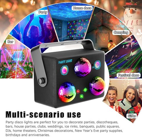 أضواء الحفلة حديثا ديسكو الكرة الخفيفة، أضواء LED DJ الصوت المنشط التحكم عن بعد ضوء المرحلة الأضواء القوية ضوء وردي رومانسي لعيد الميلاد عيد الهالوين زينة كاريوكي بار هدية لحفل زفاف عيد ميلاد in Kuwait