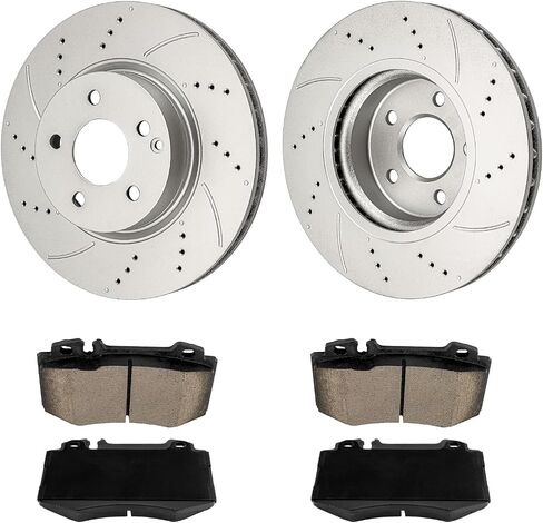 طقم فرامل أمامية ودوارات Torchbeam 12.28 بوصة طقم فرامل متوافق مع Mercedes-Benz 2006-2007 E350 3.5L، Mercedes-Benz 2004-2006 E500 5.0L، Mercedes-Benz 2003 E500، 34246 D847 in Saudi Arabia