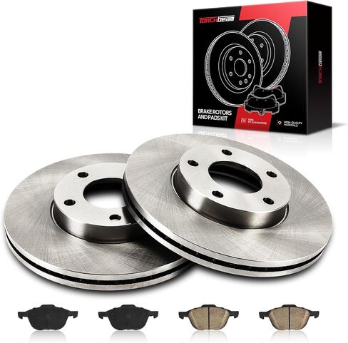 طقم فرامل أمامية ودوارات Torchbeam 10.94 بوصة طقم فرامل متوافق مع Mazda 2004-2013 3 2.0L, 31373 D1044 in Kuwait