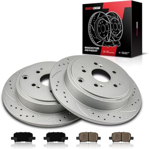 Torchbeam 12.32" Rear Brakes and Rotors Kit Brake Kit Compatible with Honda 2003-2008 Pilot, Acura 2001-2006 MDX, 31318 D865 in Saudi Arabia
