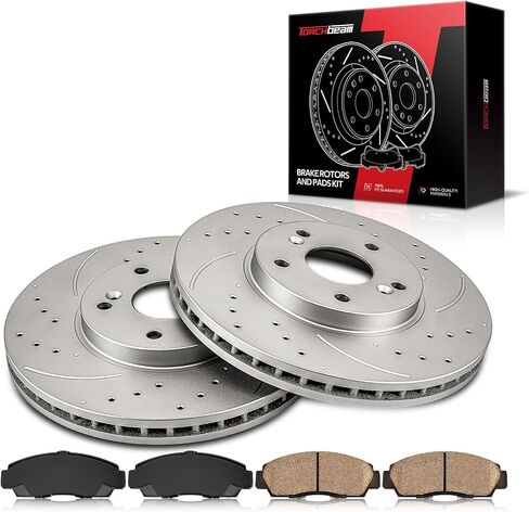 طقم فرامل أمامية ودوارات Torchbeam 11.81 بوصة طقم فرامل متوافق مع Acura 2011-2014 TSX، Honda 2012 Accord 2.4L، Honda 2012 Accord 3.5L، 31275 D1506 in Saudi Arabia