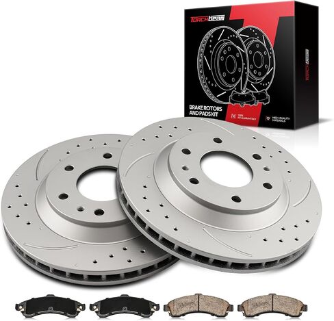 Torchbeam 12" Front Brakes and Rotors Kit Brake Kit for Chevrolet 2002-2005 Trailblazer, GMC 2002-2004 Envoy, GMC 2005 Envoy 4.2L, Buick 2004-2005 Rainier 4.2L,Oldsmobile 2002-2004 Bravada, 55069 D882 in Saudi Arabia