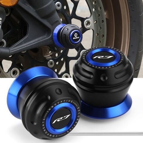 Modeer Motorcycle Front Axle Sliders For YZF R7 (2022 2023 2024 2025) Falling Protection Front Axle Fork Wheel Crash Pad yzf-r7 yzfr7 Accessories (blue) in Saudi Arabia