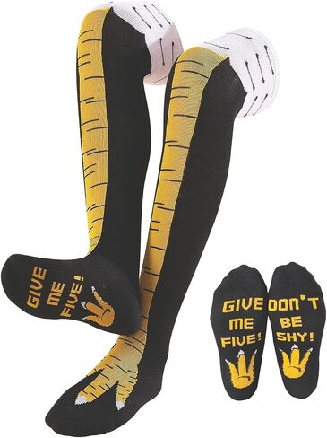Crazy chicken leg socks, crazy socks，novelty socks for women man As chicken themed gifts, it appears on Halloween, Christmas and April Fool's Day.. 25.2 inches, one pair per pack. in Saudi Arabia