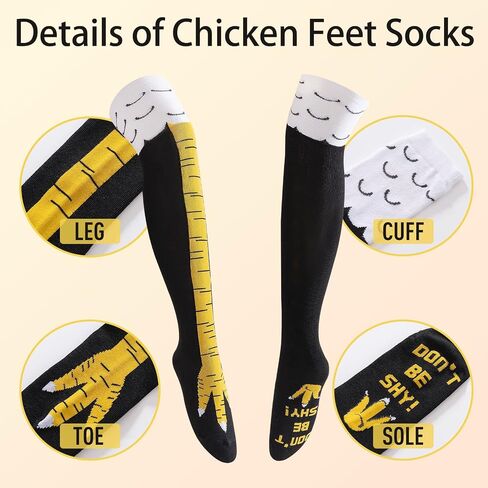 Crazy chicken leg socks, crazy socks，novelty socks for women man As chicken themed gifts, it appears on Halloween, Christmas and April Fool's Day.. 25.2 inches, one pair per pack. in Saudi Arabia