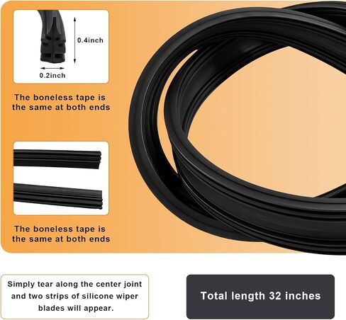 2 PCS Wiper Blade Refills, 28" Rubber Windshield Wiper Blade Refill Replacement, DIY Cut to Size Insert Strips for Frameless Windshield Wipers, Universal Car Accessories in Saudi Arabia