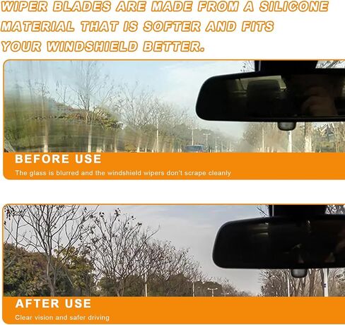 2 PCS Wiper Blade Refills, 28" Rubber Windshield Wiper Blade Refill Replacement, DIY Cut to Size Insert Strips for Frameless Windshield Wipers, Universal Car Accessories in Saudi Arabia