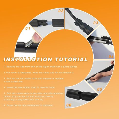 2 PCS Wiper Blade Refills, 28" Rubber Windshield Wiper Blade Refill Replacement, DIY Cut to Size Insert Strips for Frameless Windshield Wipers, Universal Car Accessories in Saudi Arabia