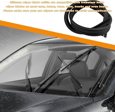 2 PCS Wiper Blade Refills, 28" Rubber Windshield Wiper Blade Refill Replacement, DIY Cut to Size Insert Strips for Frameless Windshield Wipers, Universal Car Accessories in Saudi Arabia