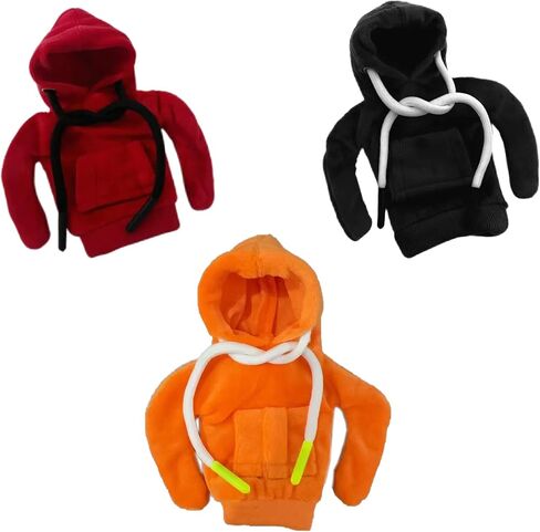 Cute Car Gear Shift Knob Cover Winter Warm Hoodie Gear Shift Cover Winter-Friendly Handbrake Sleeve for Manual and Automatic Shifters Hoodie Style Pack of 3 Red Black Orange LCC721-01 in Saudi Arabia