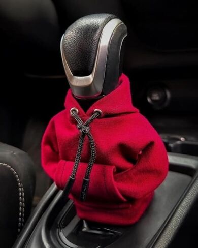 Cute Car Gear Shift Knob Cover Winter Warm Hoodie Gear Shift Cover Winter-Friendly Handbrake Sleeve for Manual and Automatic Shifters Hoodie Style Pack of 3 Red Black Orange LCC721-01 in Saudi Arabia