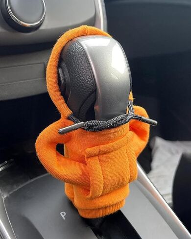Cute Car Gear Shift Knob Cover Winter Warm Hoodie Gear Shift Cover Winter-Friendly Handbrake Sleeve for Manual and Automatic Shifters Hoodie Style Pack of 3 Red Black Orange LCC721-01 in Saudi Arabia
